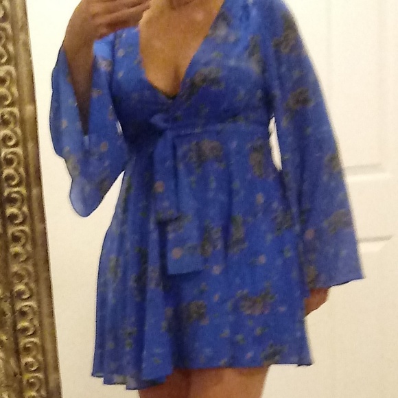 Free People Boho Style Floral Wrap Dress - Picture 3 of 8